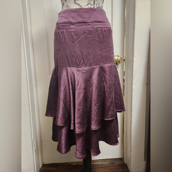 ayc By Joshua Faulk Dresses & Skirts - ayc By Joshua Faulk 100% Silk Purple Tiered Skirt Sz 6 EUC